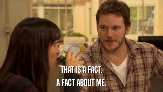 THAT IS A FACT. A FACT ABOUT ME. 