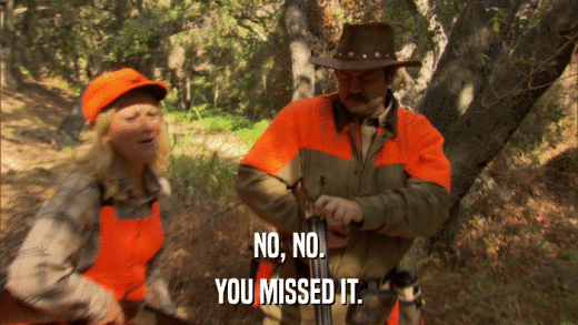 NO, NO. YOU MISSED IT. 