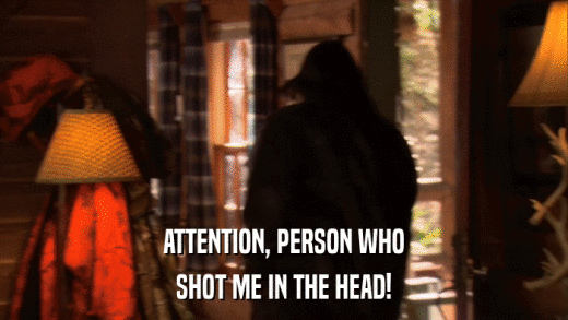ATTENTION, PERSON WHO SHOT ME IN THE HEAD! 