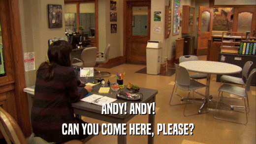 ANDY! ANDY! CAN YOU COME HERE, PLEASE? 