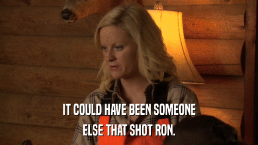 IT COULD HAVE BEEN SOMEONE ELSE THAT SHOT RON. 