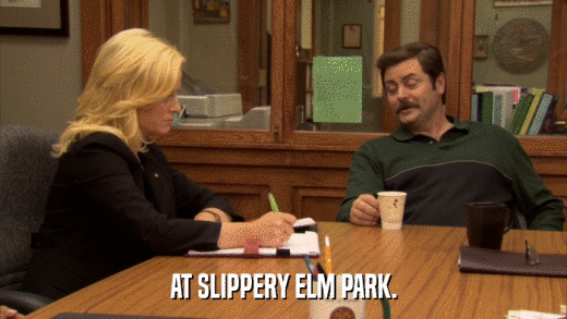 AT SLIPPERY ELM PARK.  