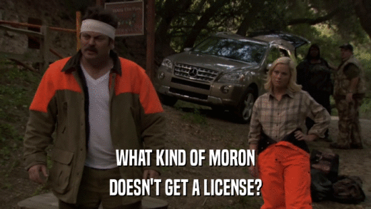 WHAT KIND OF MORON DOESN'T GET A LICENSE? 