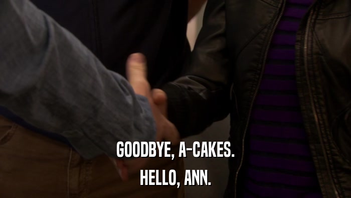 GOODBYE, A-CAKES. HELLO, ANN. 