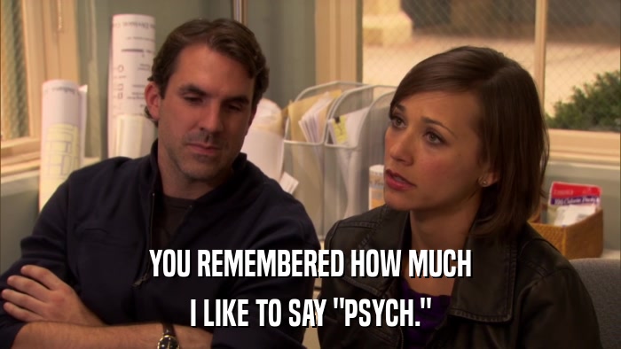 YOU REMEMBERED HOW MUCH I LIKE TO SAY 