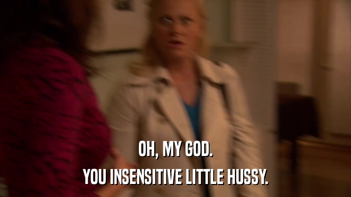 OH, MY GOD. YOU INSENSITIVE LITTLE HUSSY. 