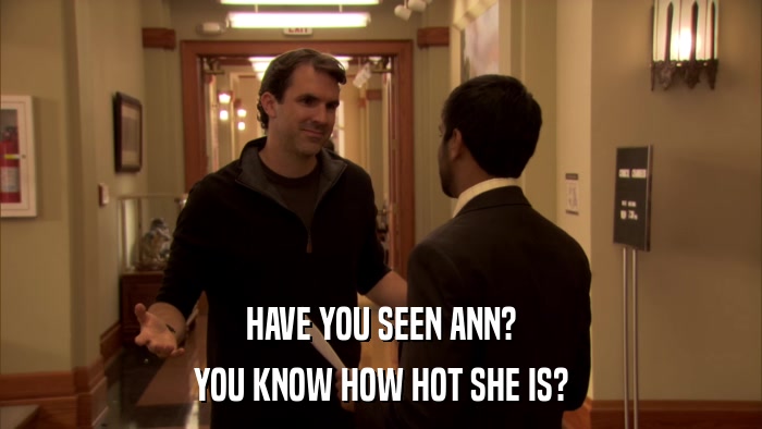 HAVE YOU SEEN ANN? YOU KNOW HOW HOT SHE IS? 