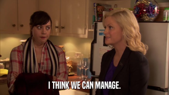 I THINK WE CAN MANAGE.  