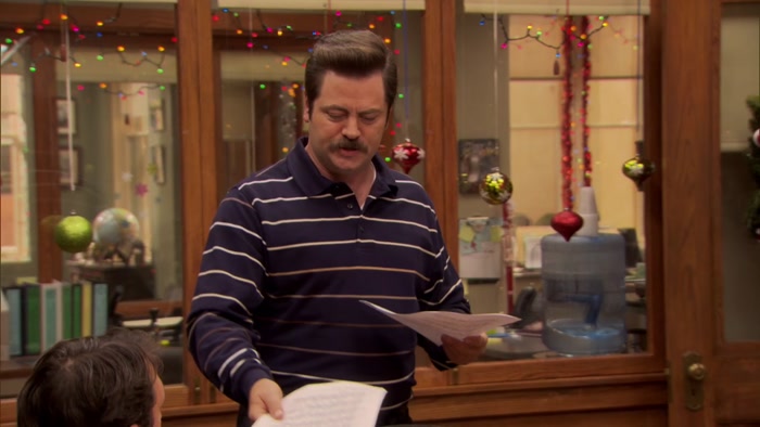 OKAY. I'VE MADE COPIES OF LESLIE'S DAILY WORK SCHEDULE, 