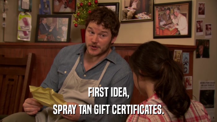 FIRST IDEA, SPRAY TAN GIFT CERTIFICATES. 