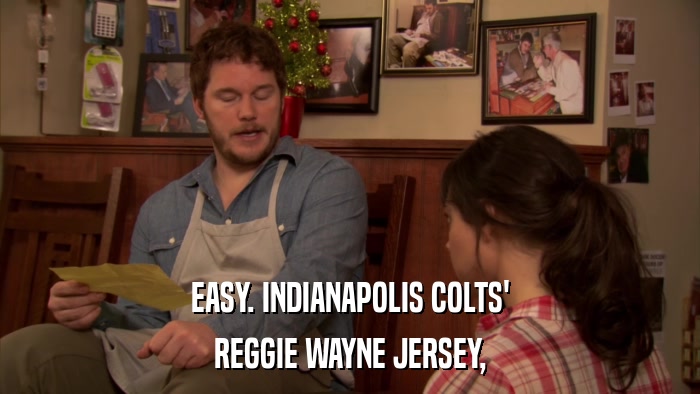 EASY. INDIANAPOLIS COLTS' REGGIE WAYNE JERSEY, 
