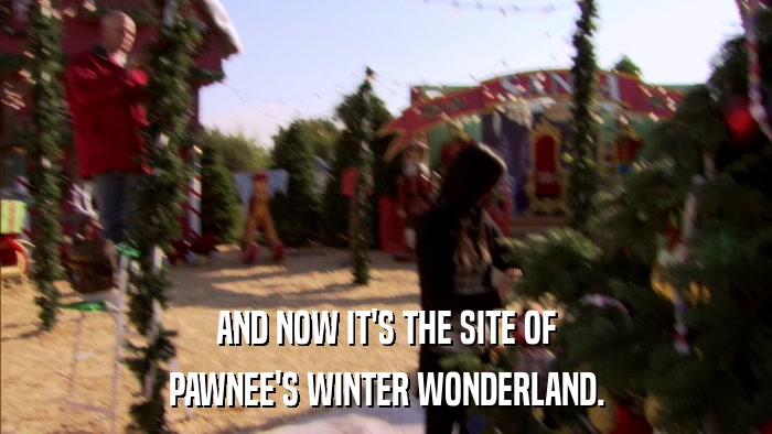 AND NOW IT'S THE SITE OF PAWNEE'S WINTER WONDERLAND. 