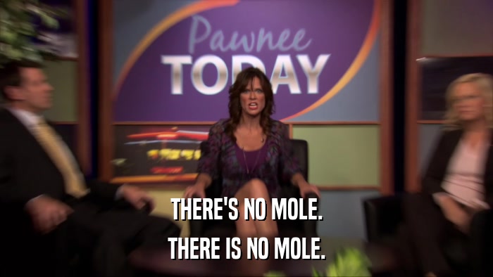 THERE'S NO MOLE. THERE IS NO MOLE. 
