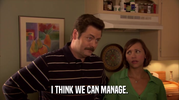 I THINK WE CAN MANAGE.  