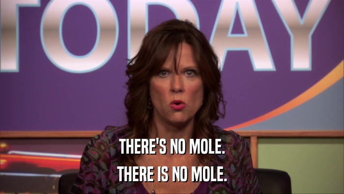 THERE'S NO MOLE. THERE IS NO MOLE. 