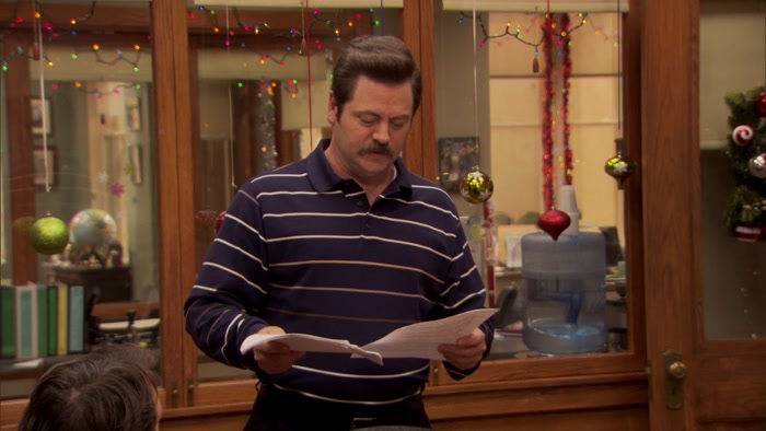 OKAY. I'VE MADE COPIES OF LESLIE'S DAILY WORK SCHEDULE, 