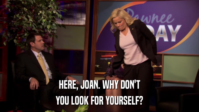 HERE, JOAN. WHY DON'T YOU LOOK FOR YOURSELF? 