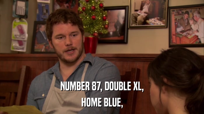 NUMBER 87, DOUBLE XL, HOME BLUE, 