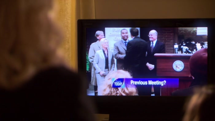 AND HE'S NOW ABOUT TO SHAKE HANDS WITH LESLIE KNOPE, 