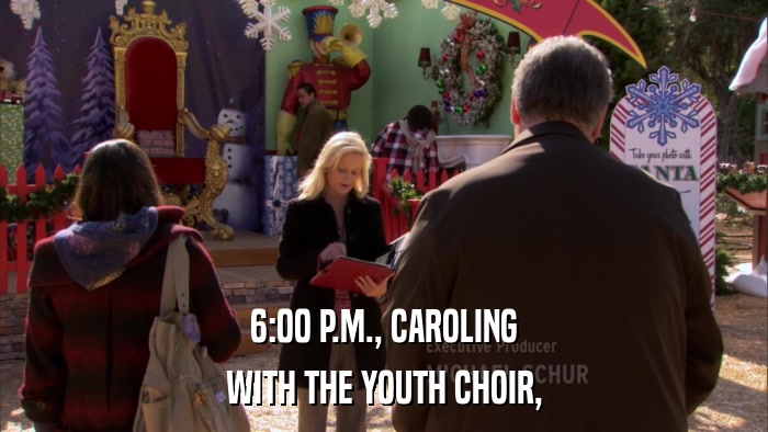 6:00 P.M., CAROLING WITH THE YOUTH CHOIR, 