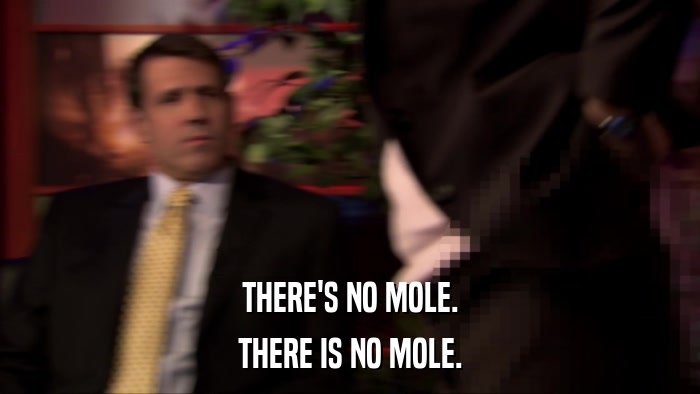 THERE'S NO MOLE. THERE IS NO MOLE. 