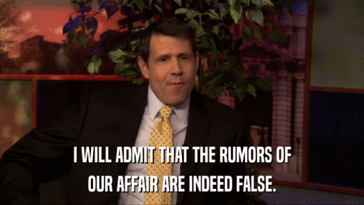 I WILL ADMIT THAT THE RUMORS OF OUR AFFAIR ARE INDEED FALSE. 