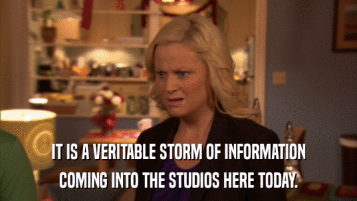 IT IS A VERITABLE STORM OF INFORMATION COMING INTO THE STUDIOS HERE TODAY. 