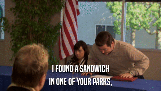 I FOUND A SANDWICH IN ONE OF YOUR PARKS, 