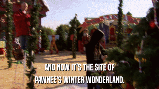 AND NOW IT'S THE SITE OF PAWNEE'S WINTER WONDERLAND. 