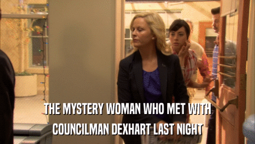 THE MYSTERY WOMAN WHO MET WITH COUNCILMAN DEXHART LAST NIGHT 