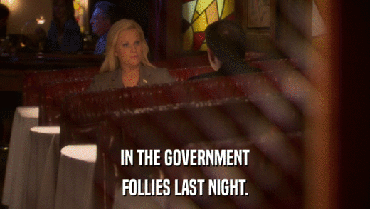 IN THE GOVERNMENT FOLLIES LAST NIGHT. 