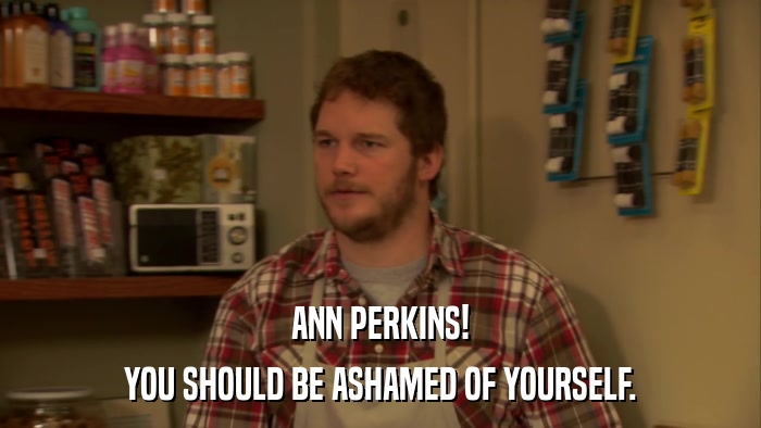 ANN PERKINS! YOU SHOULD BE ASHAMED OF YOURSELF. 