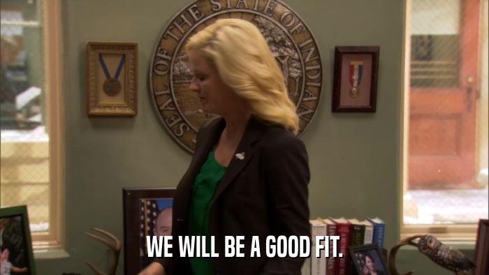 WE WILL BE A GOOD FIT.  
