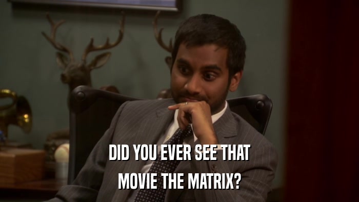 DID YOU EVER SEE THAT MOVIE THE MATRIX? 