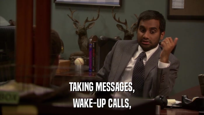TAKING MESSAGES, WAKE-UP CALLS, 