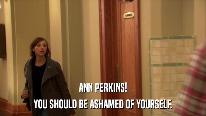 ANN PERKINS! YOU SHOULD BE ASHAMED OF YOURSELF. 