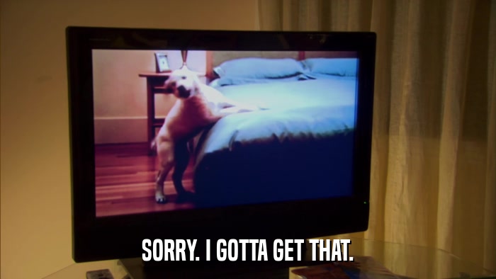 SORRY. I GOTTA GET THAT.  