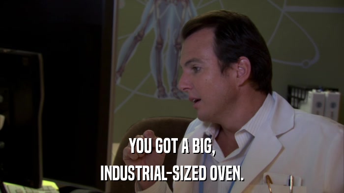 YOU GOT A BIG, INDUSTRIAL-SIZED OVEN. 