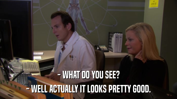 - WHAT DO YOU SEE? - WELL ACTUALLY IT LOOKS PRETTY GOOD. 