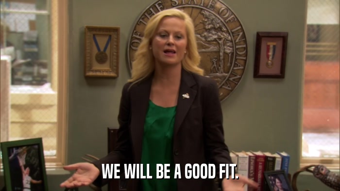 WE WILL BE A GOOD FIT.  