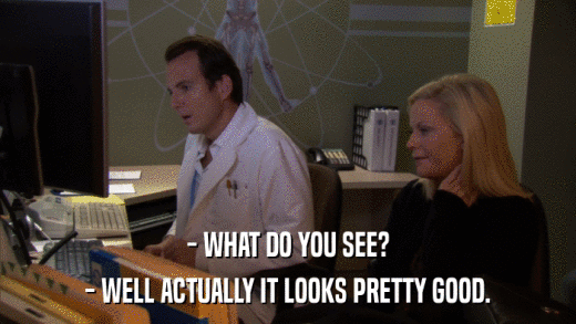 - WHAT DO YOU SEE? - WELL ACTUALLY IT LOOKS PRETTY GOOD. 