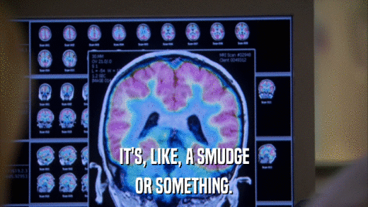 IT'S, LIKE, A SMUDGE OR SOMETHING. 
