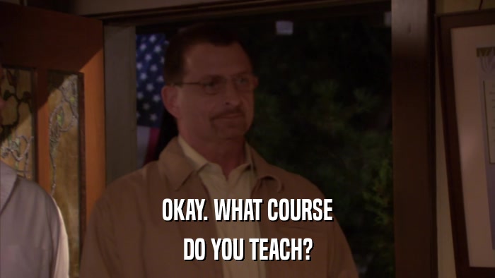 OKAY. WHAT COURSE DO YOU TEACH? 