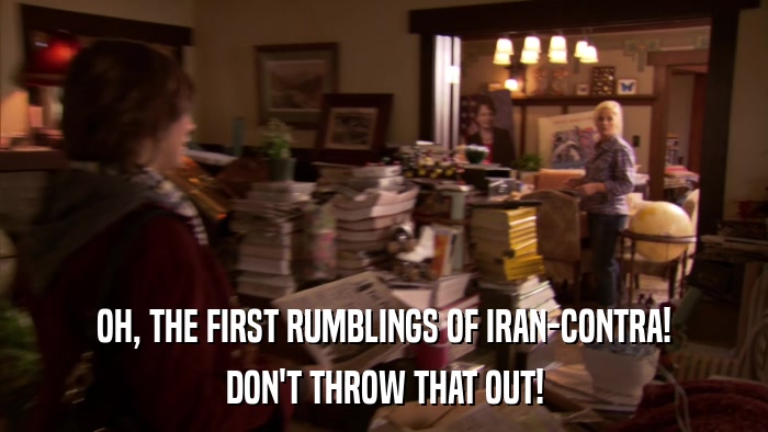 OH, THE FIRST RUMBLINGS OF IRAN-CONTRA! DON'T THROW THAT OUT! 