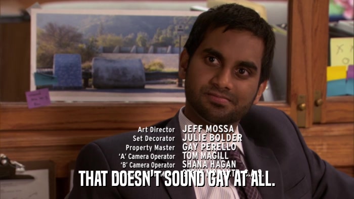 THAT DOESN'T SOUND GAY AT ALL.  