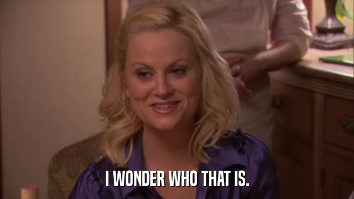 I WONDER WHO THAT IS.  