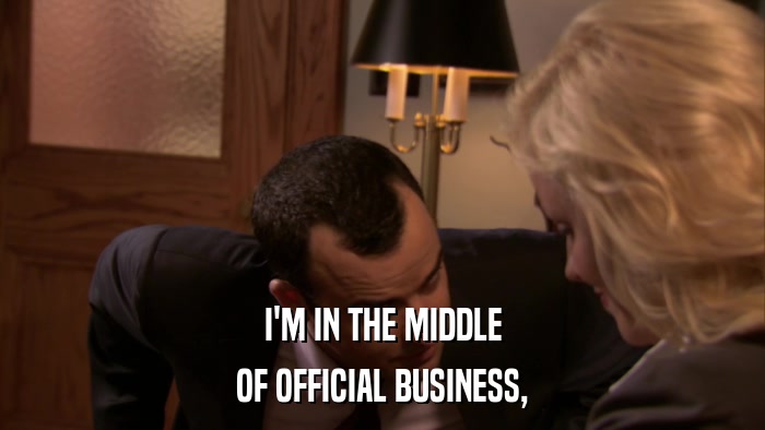 I'M IN THE MIDDLE OF OFFICIAL BUSINESS, 
