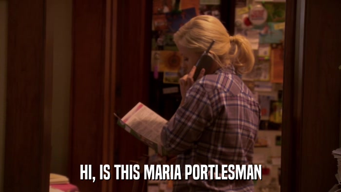 HI, IS THIS MARIA PORTLESMAN  