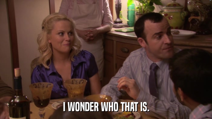 I WONDER WHO THAT IS.  