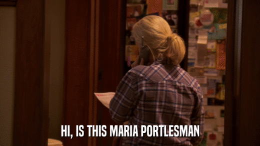 HI, IS THIS MARIA PORTLESMAN  